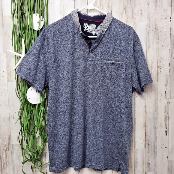 Retrofit Polo Short Sleeve Top Blue Large - Picture 1 of 8